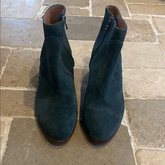 Madewell “The Western” Suede Ankle Boots in Midnight Spruce - Picture 5 of 8
